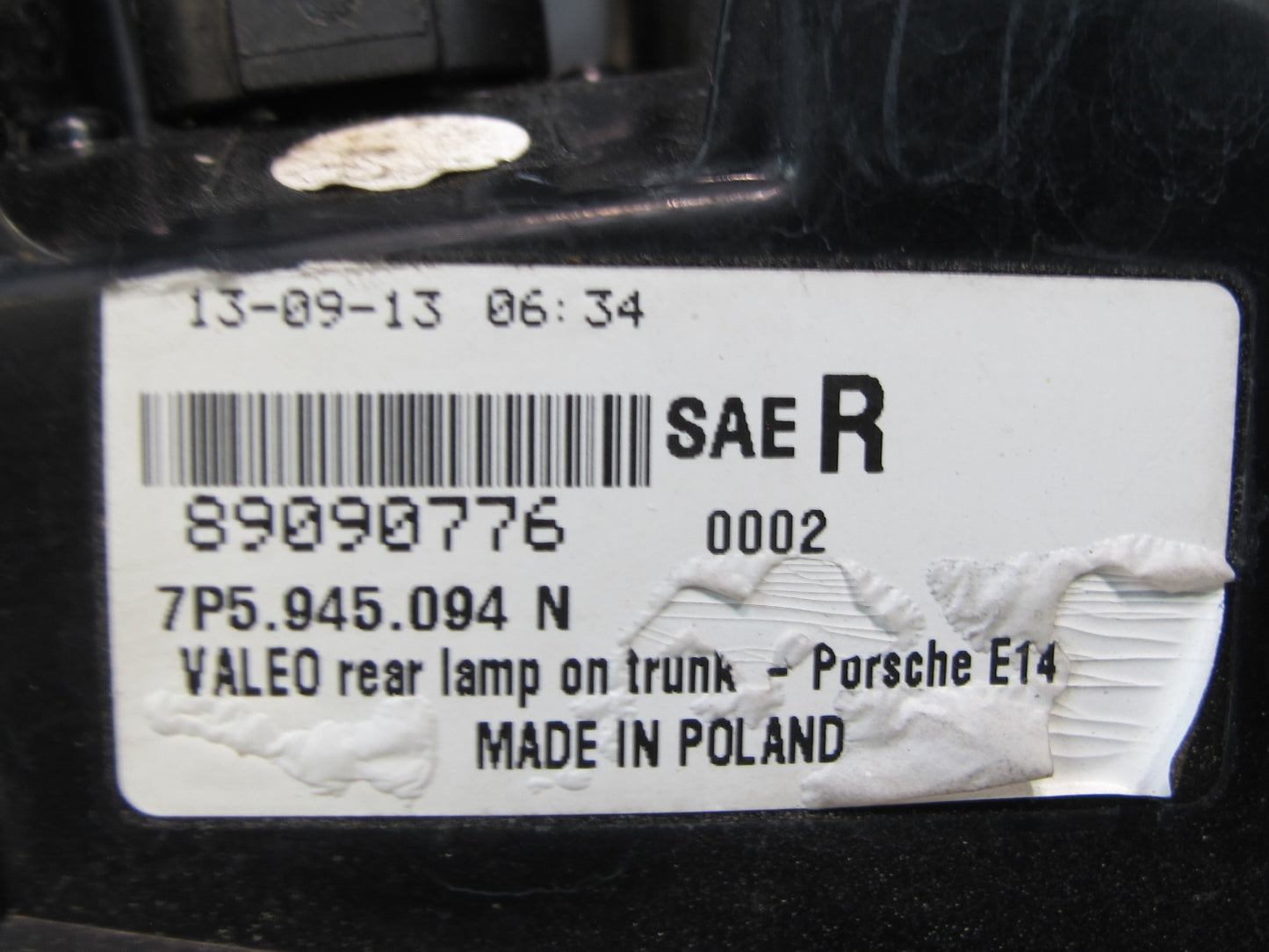 2011-2014 Porsche Cayenne 958 Rear Right Passenger Side Inner Tail Light Lamp