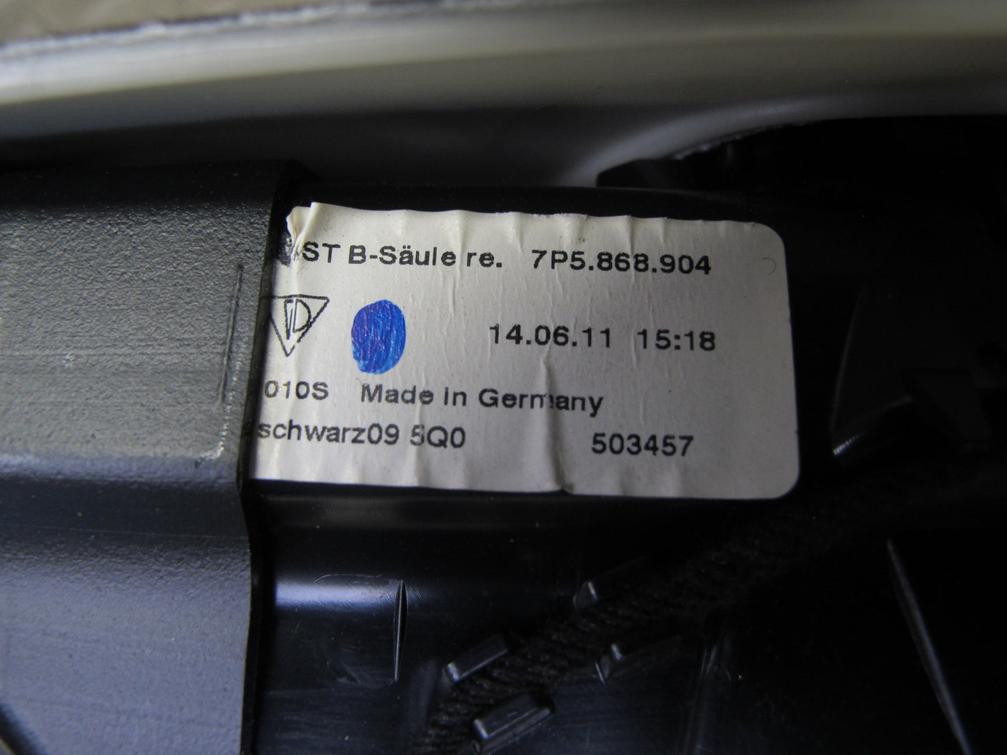 11-18 Porsche Cayenne 958 Right Left Side Upper B Pillar Trim Cover Panel Set