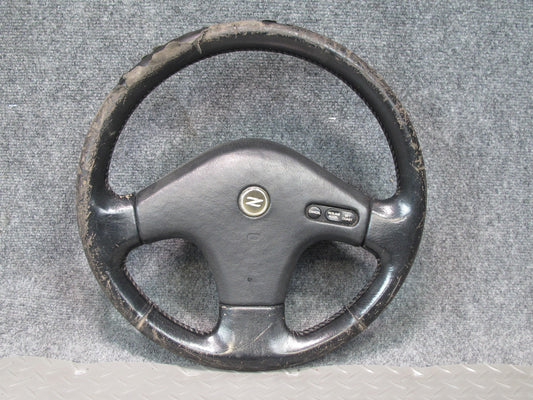90-91 Nissan Z32 300ZX NON Turbo Leather Steering w Cruise Switch Black OEM