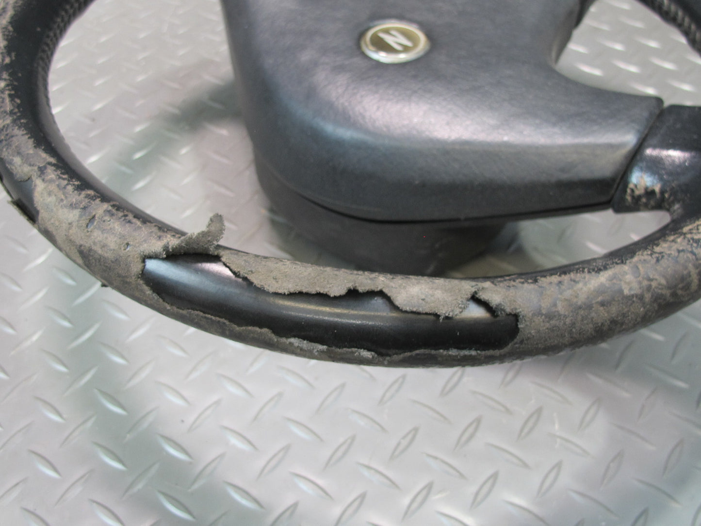 90-91 Nissan Z32 300ZX NON Turbo Leather Steering w Cruise Switch Black OEM