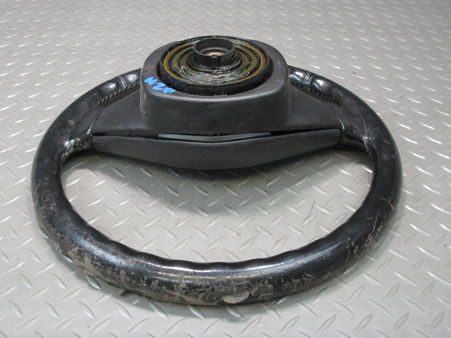 90-91 Nissan Z32 300ZX NON Turbo Leather Steering w Cruise Switch Black OEM