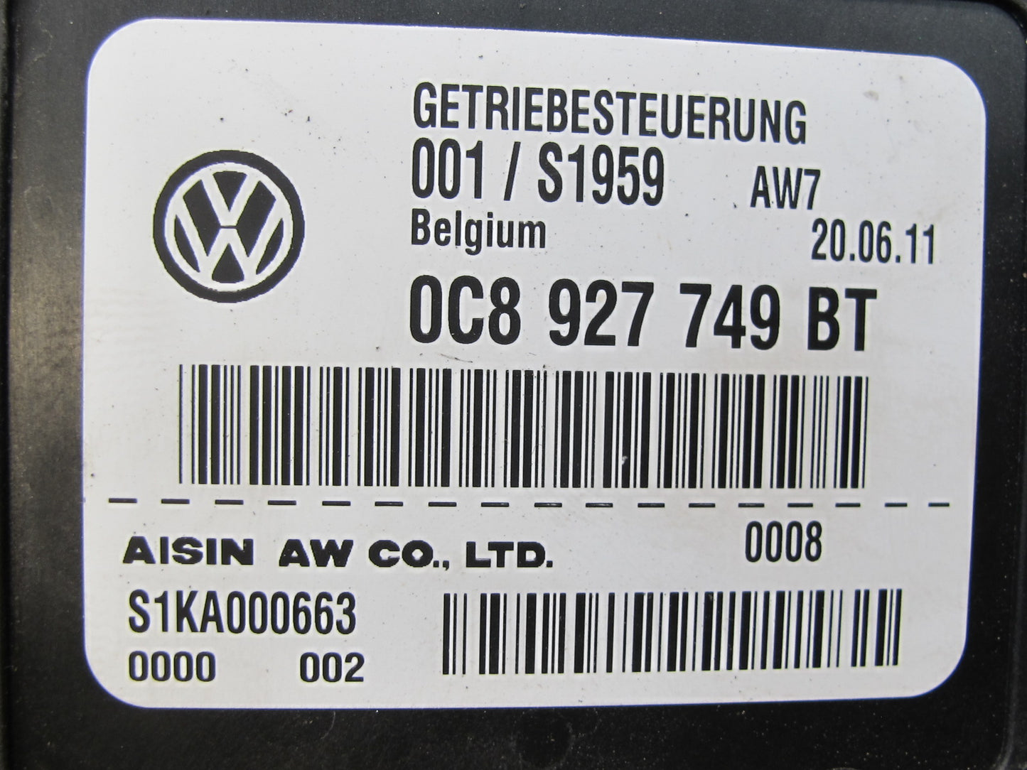 2012 Porsche Cayenne 958 Turbo TCU TCM Transmission Control Module 0C8927749BT