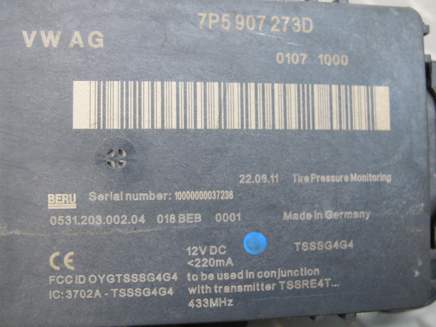 2011-2014 Porsche Cayenne 958 TPMS Tire Pressure Monitor Control Module