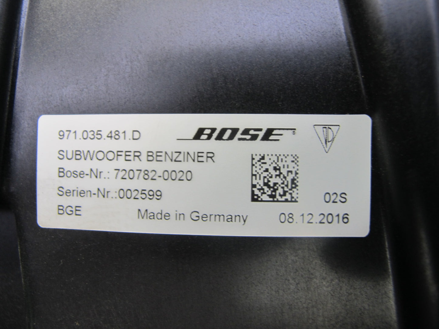 17-23 Porsche Panamera 971 Rear Bose Subwoofer Speaker Box 971035481D