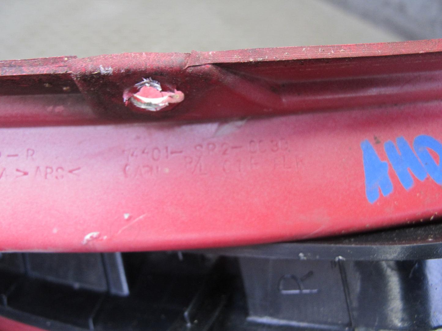 93-97 Honda DEL SOL Rear Left Right Targa TOP Pillar Trim Molding Panel RED OEM