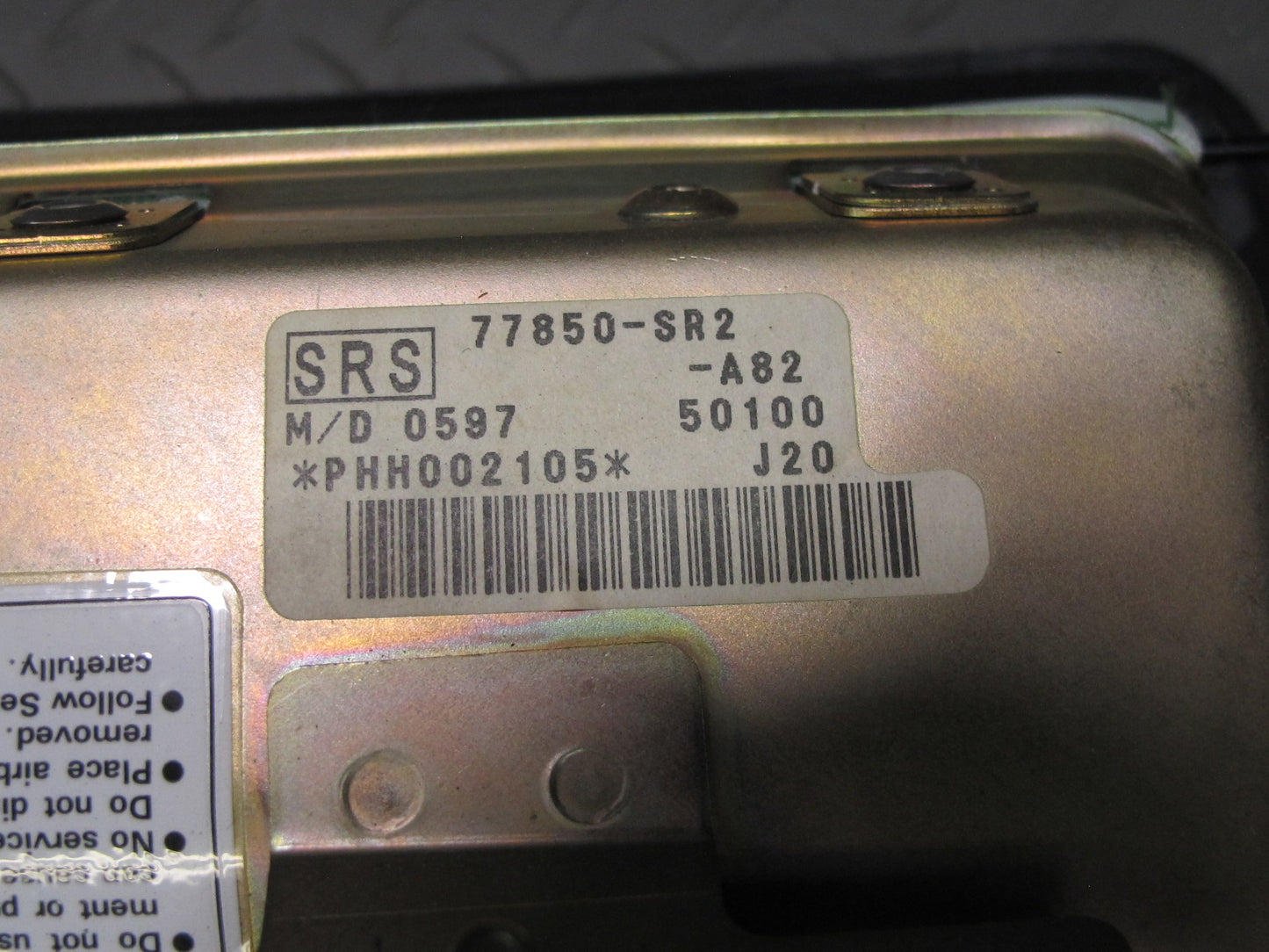 96-97 HONDA DEL SOL EH6 FRONT RIGHT PASSENGER SIDE DASH SRS AIRBAG OEM