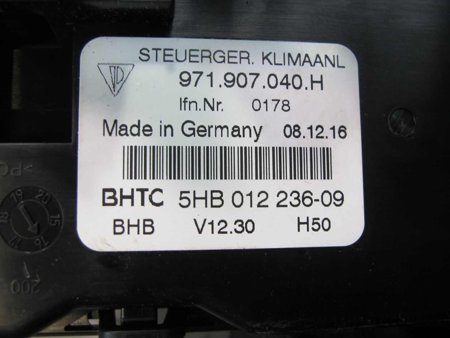 17-18 Porsche Panamera 4S 971 A/C Air Condition Control Module 971907040H