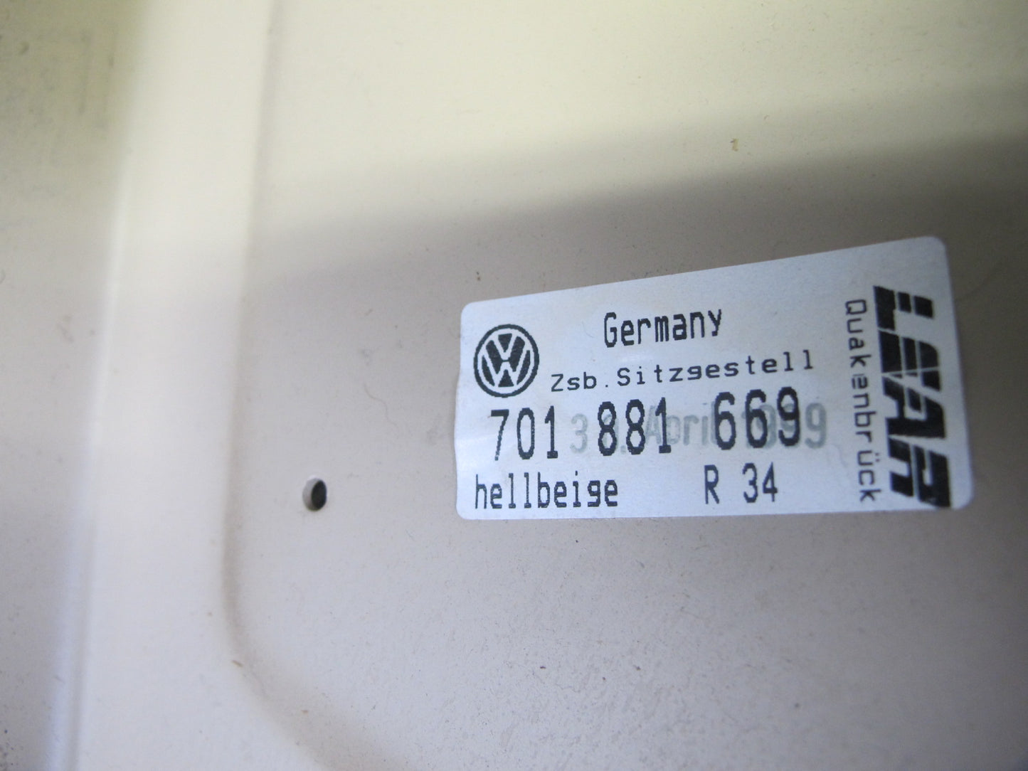 00-03 VW Eurovan T4 Front Left or Right Seat Frame Console 701881669 OEM