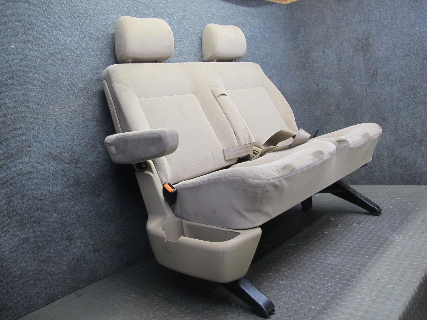 01-03 VW Eurovan T4 Rear 2ND Second ROW Cloth Seat Beige OEM