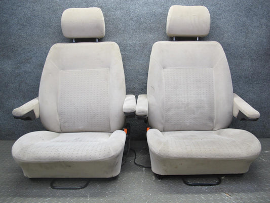 01-03 VW Eurovan T4 Set of 2 Front Left & Right Cloth Seat Beige OEM