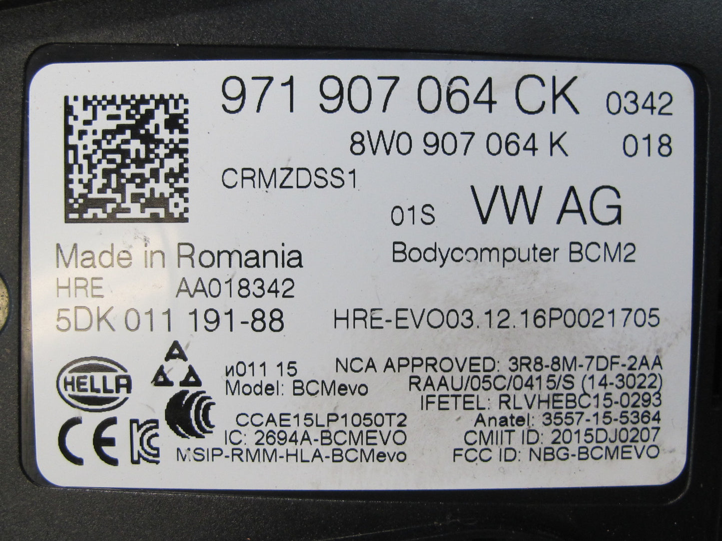 17-23 Porsche Panamera 971 Rear Body Control Module Unit BCM BCU 971907064CK