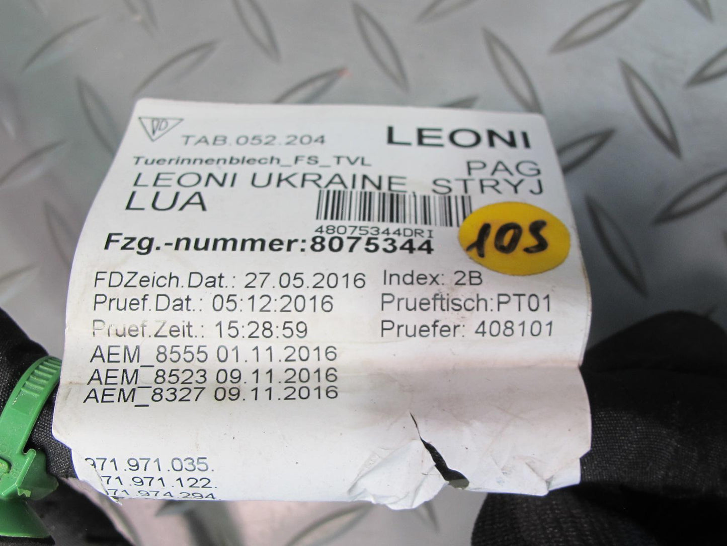 17-18 Porsche Panamera 971 Front Left Door Wire Wiring Harness TAB052204