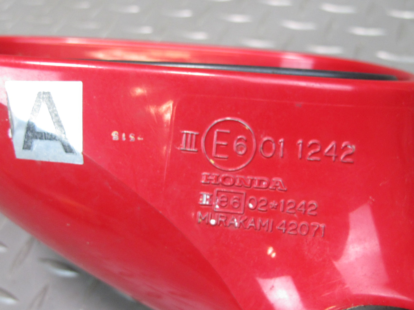 93-97 Honda DEL SOL S EH6 Left Driver Door Exterior Manual Mirror Milano RED OEM