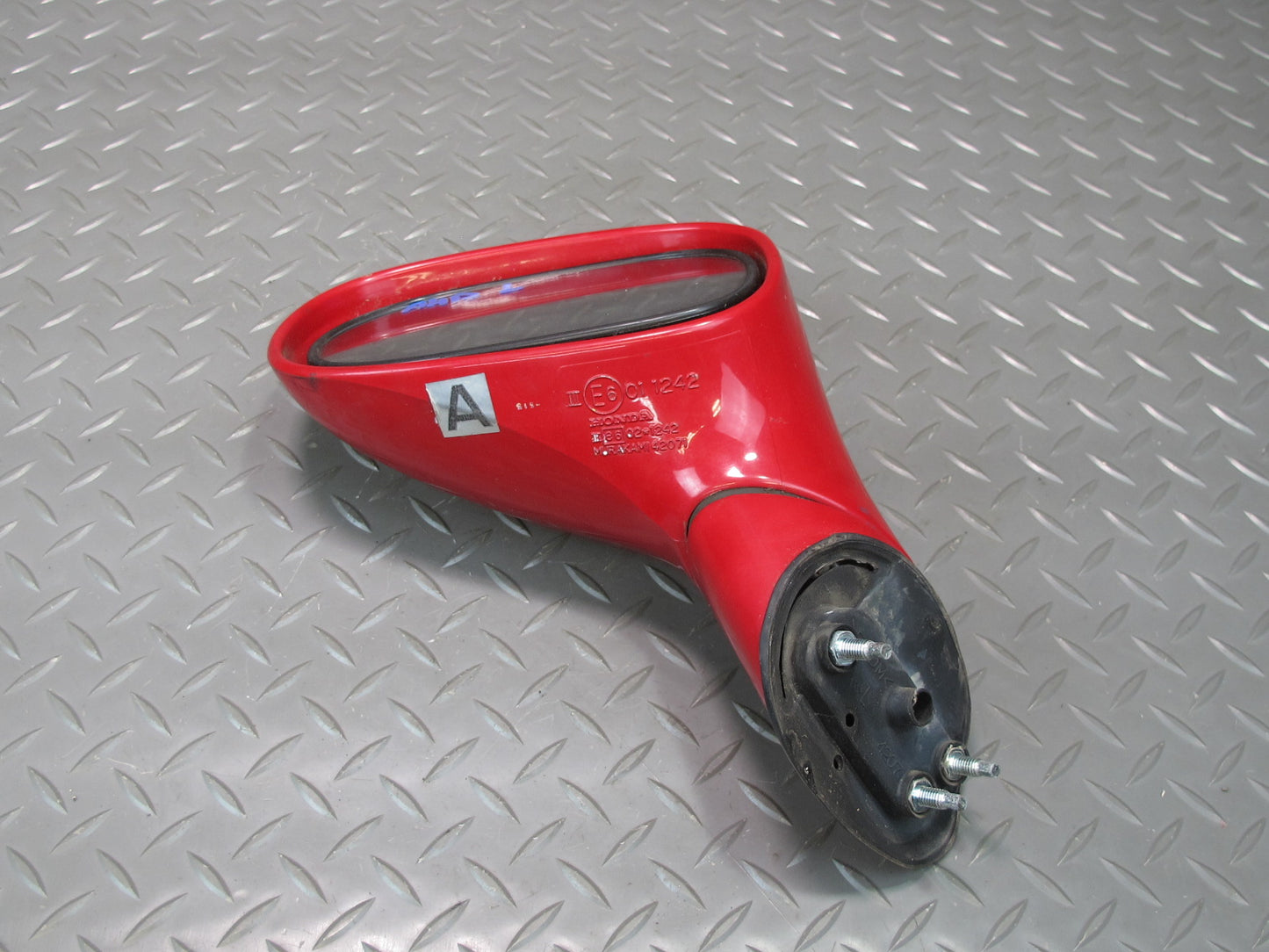 93-97 Honda DEL SOL S EH6 Left Driver Door Exterior Manual Mirror Milano RED OEM