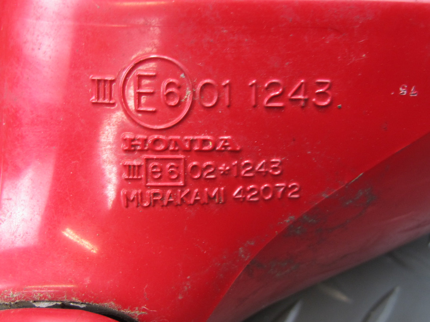 93-97 Honda DEL SOL S Right Passenger Door Exterior Manual Mirror Milano RED OEM