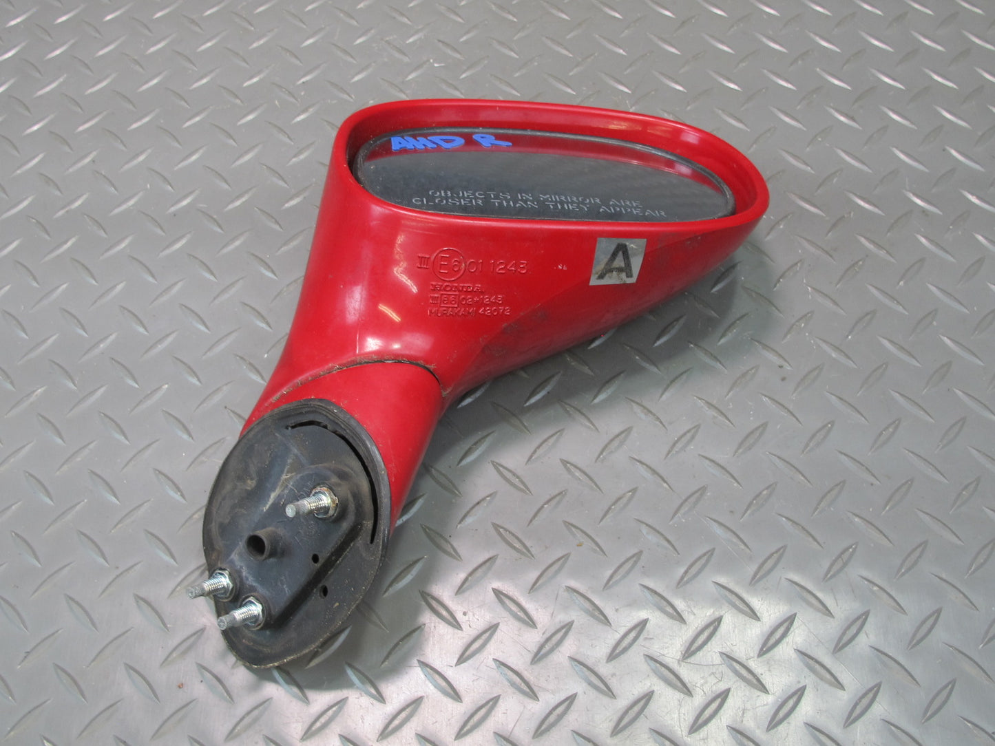 93-97 Honda DEL SOL S Right Passenger Door Exterior Manual Mirror Milano RED OEM