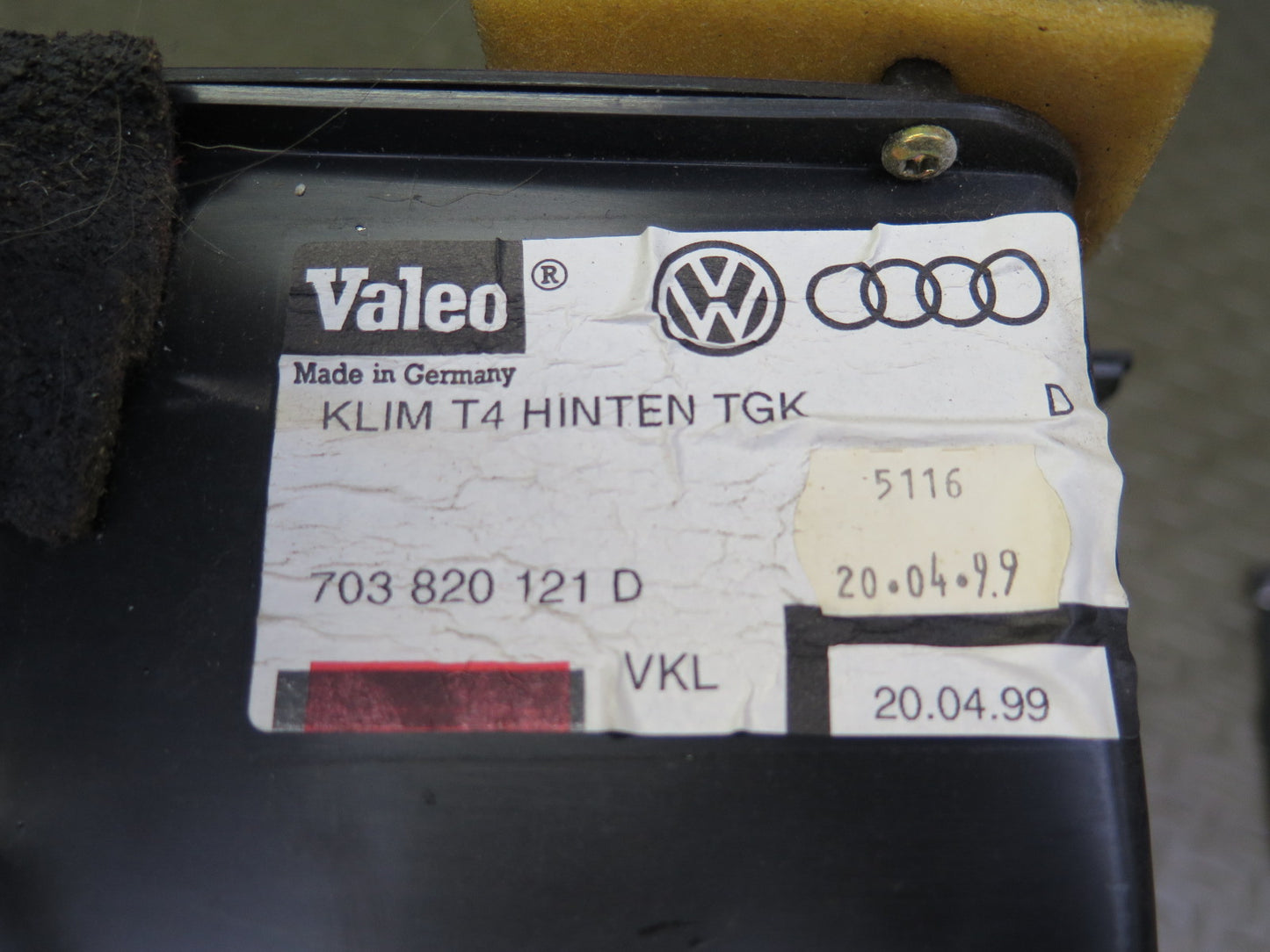 99-03 VW Eurovan T4 Rear Hvac A/C Evaporator Climate Box 703820121D OEM