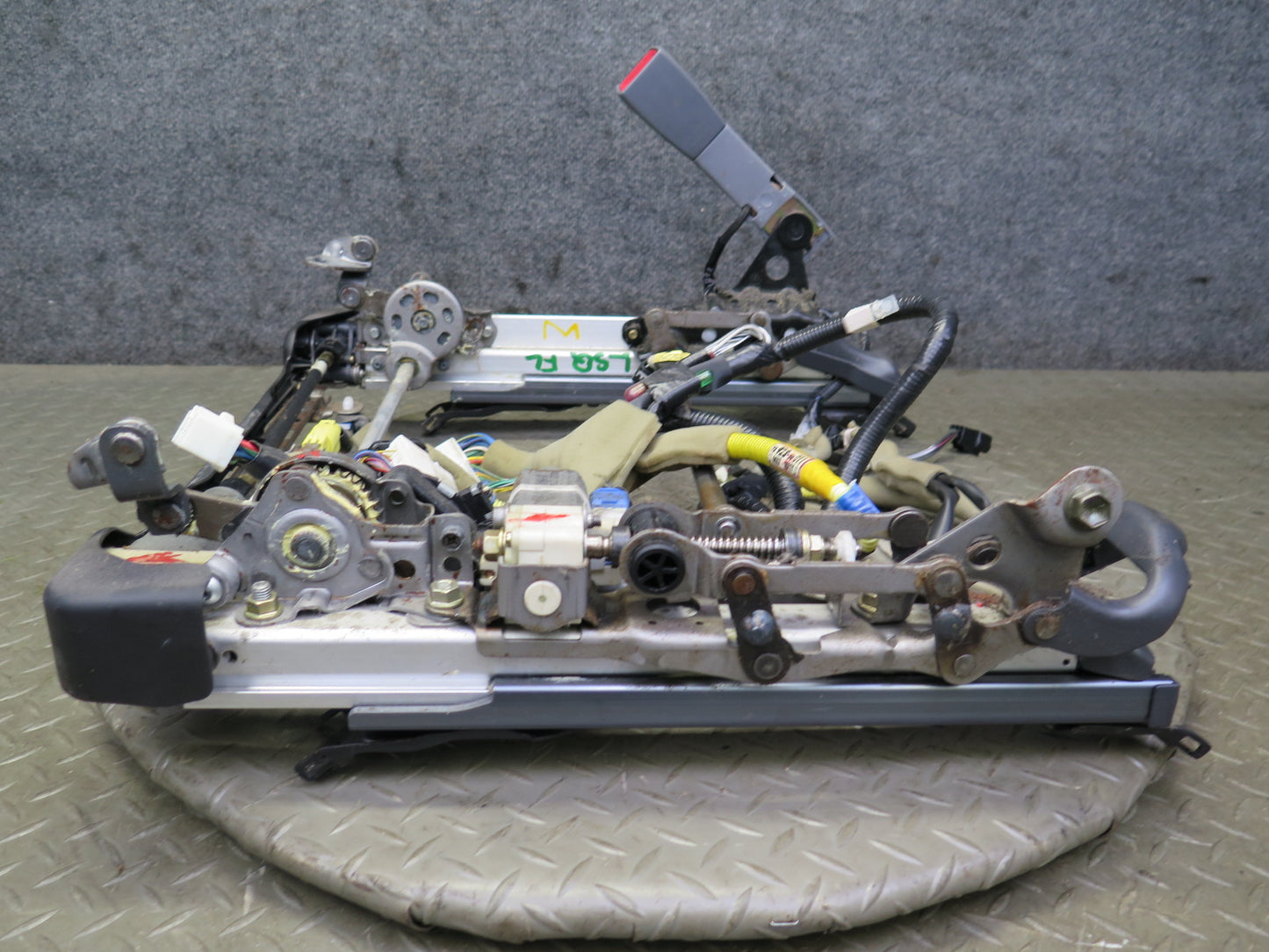 98-00 Lexus LS400 Front Left Seat Lower Frame Track Rail w Motor & Wire OEM