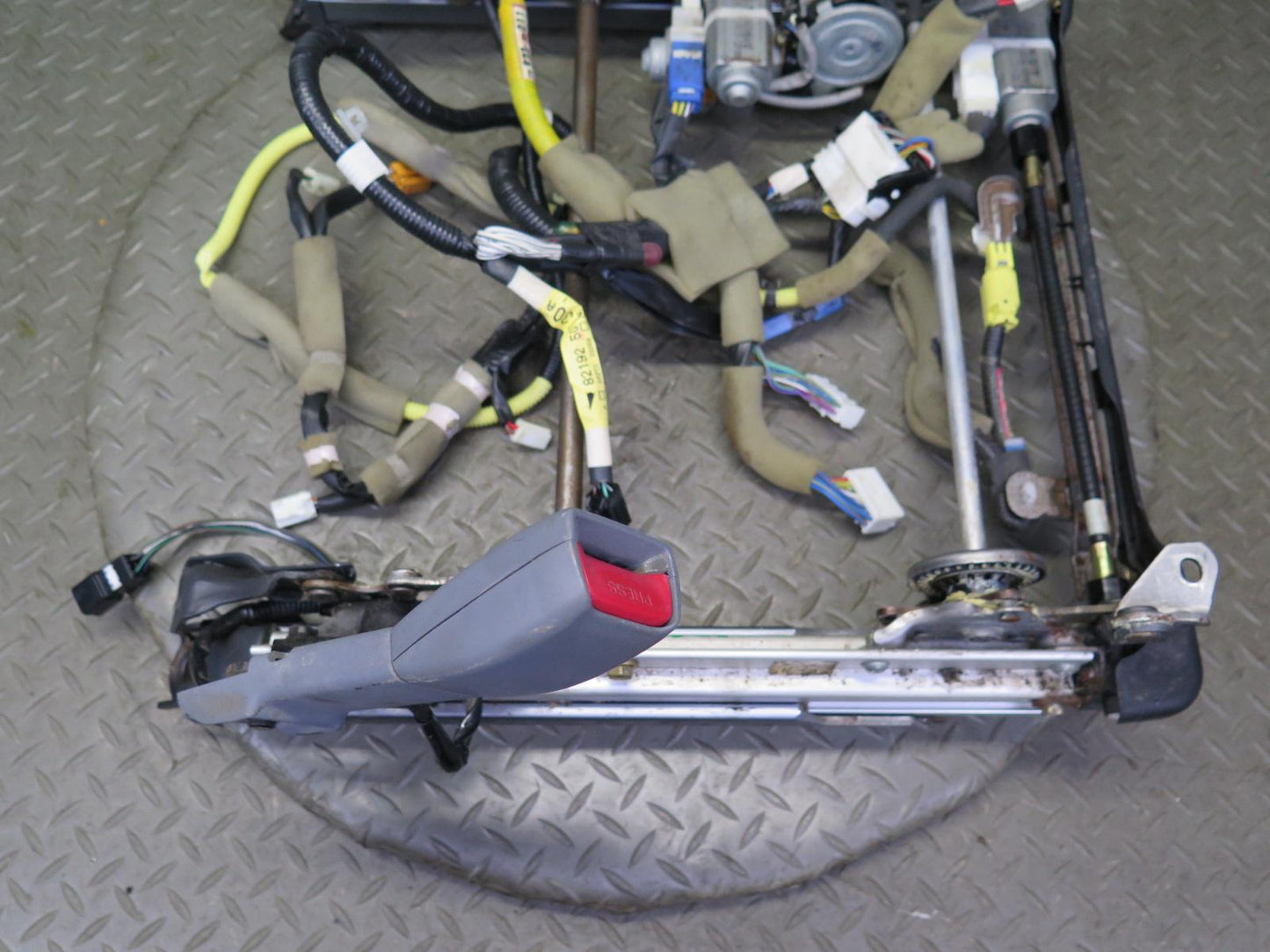 98-00 Lexus LS400 Front Left Seat Lower Frame Track Rail w Motor & Wire OEM