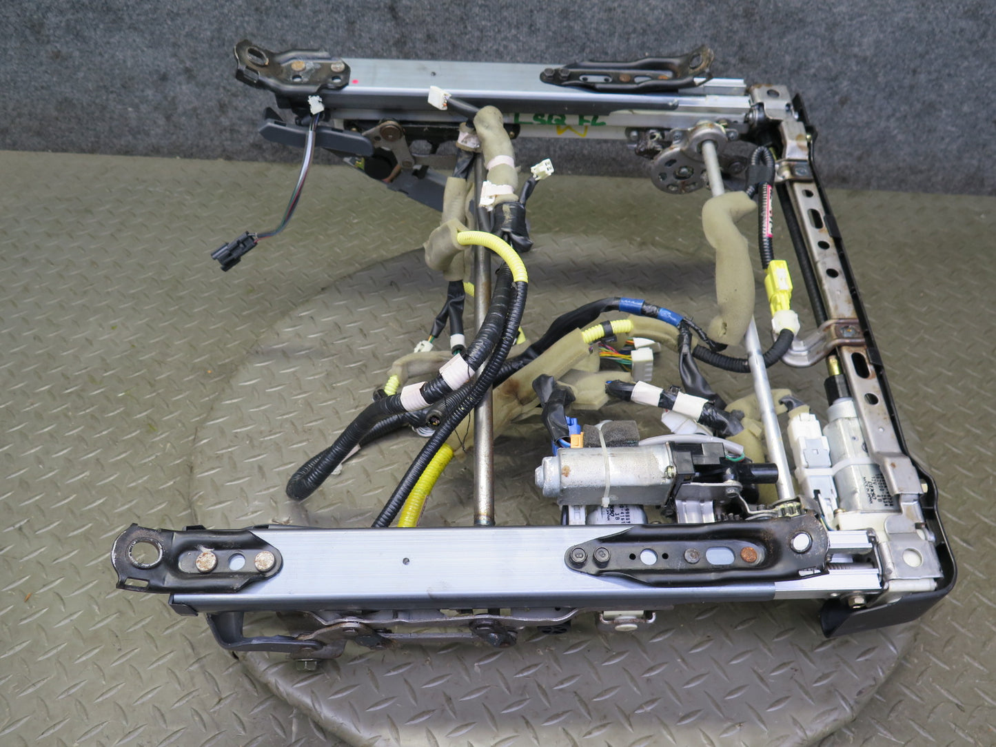 98-00 Lexus LS400 Front Left Seat Lower Frame Track Rail w Motor & Wire OEM