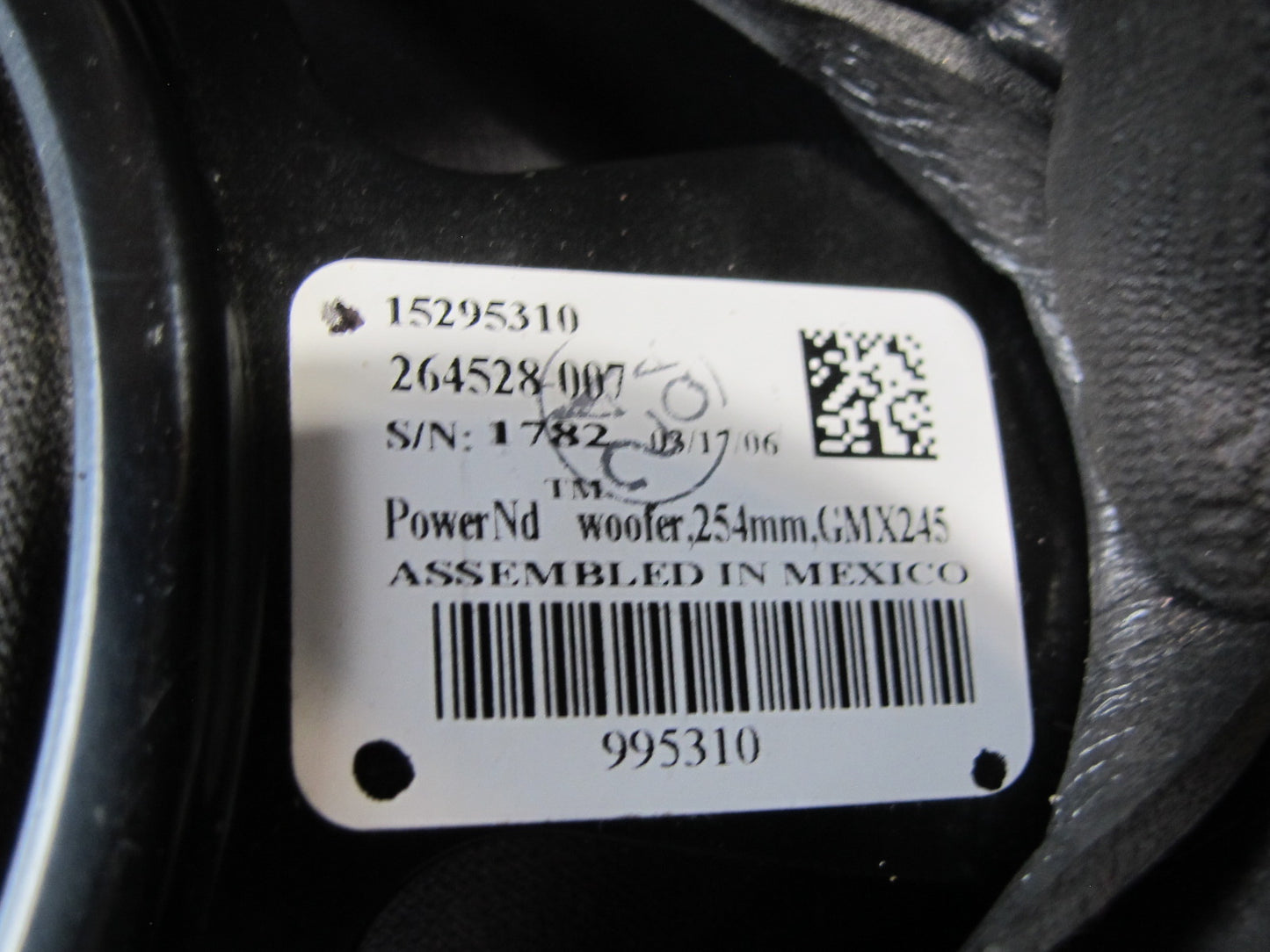 05-09 Chevrolet Corvette C6 Set of 2 Bose Subwoofer Speaker 15295310 OEM