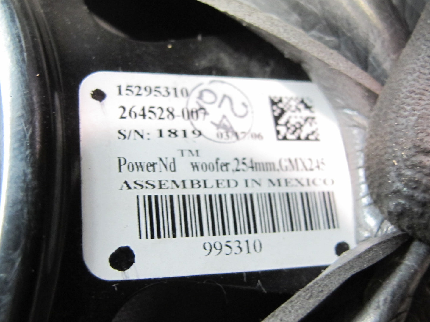 05-09 Chevrolet Corvette C6 Set of 2 Bose Subwoofer Speaker 15295310 OEM