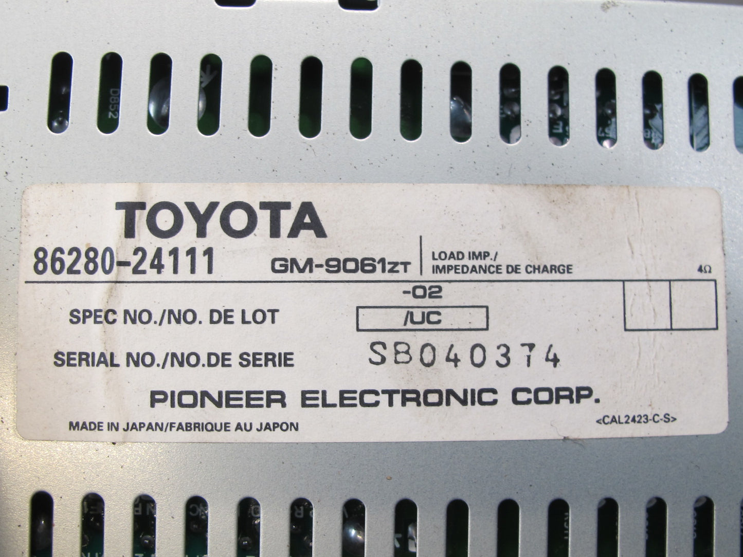 92-98 Lexus JZZ31L SC400 SC300 Pioneer Audio Radio Amplifier AMP 86280-24111 OEM