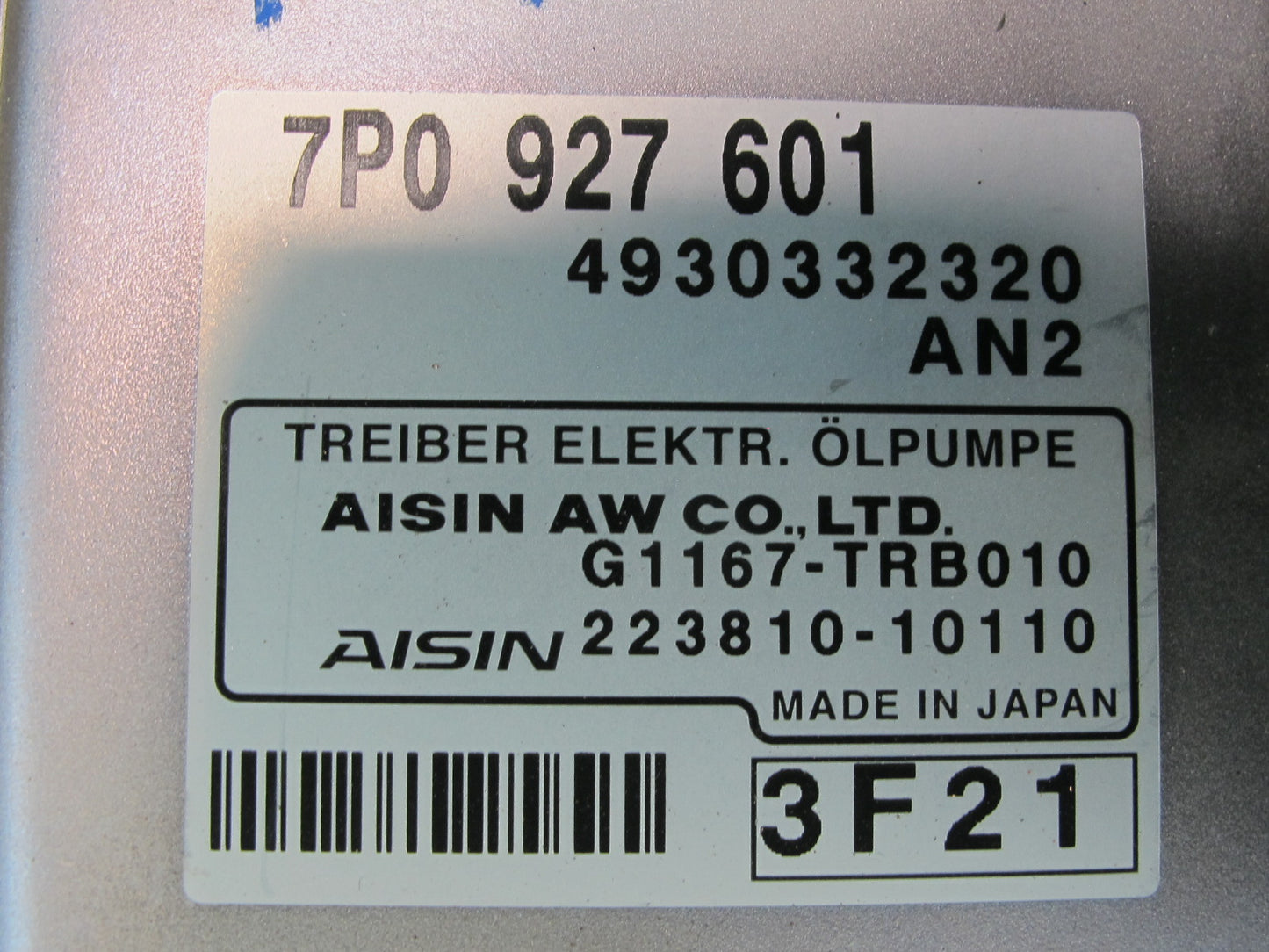 2011-2014 Porsche Cayenne 958 Oil Pump Control Module Unit 7P0927601