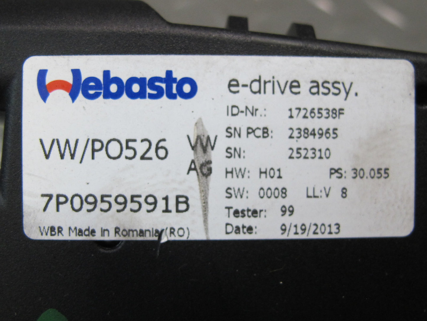 2011-2018 Porsche Cayenne 958 Front Panoramic Sunroof Drive Motor