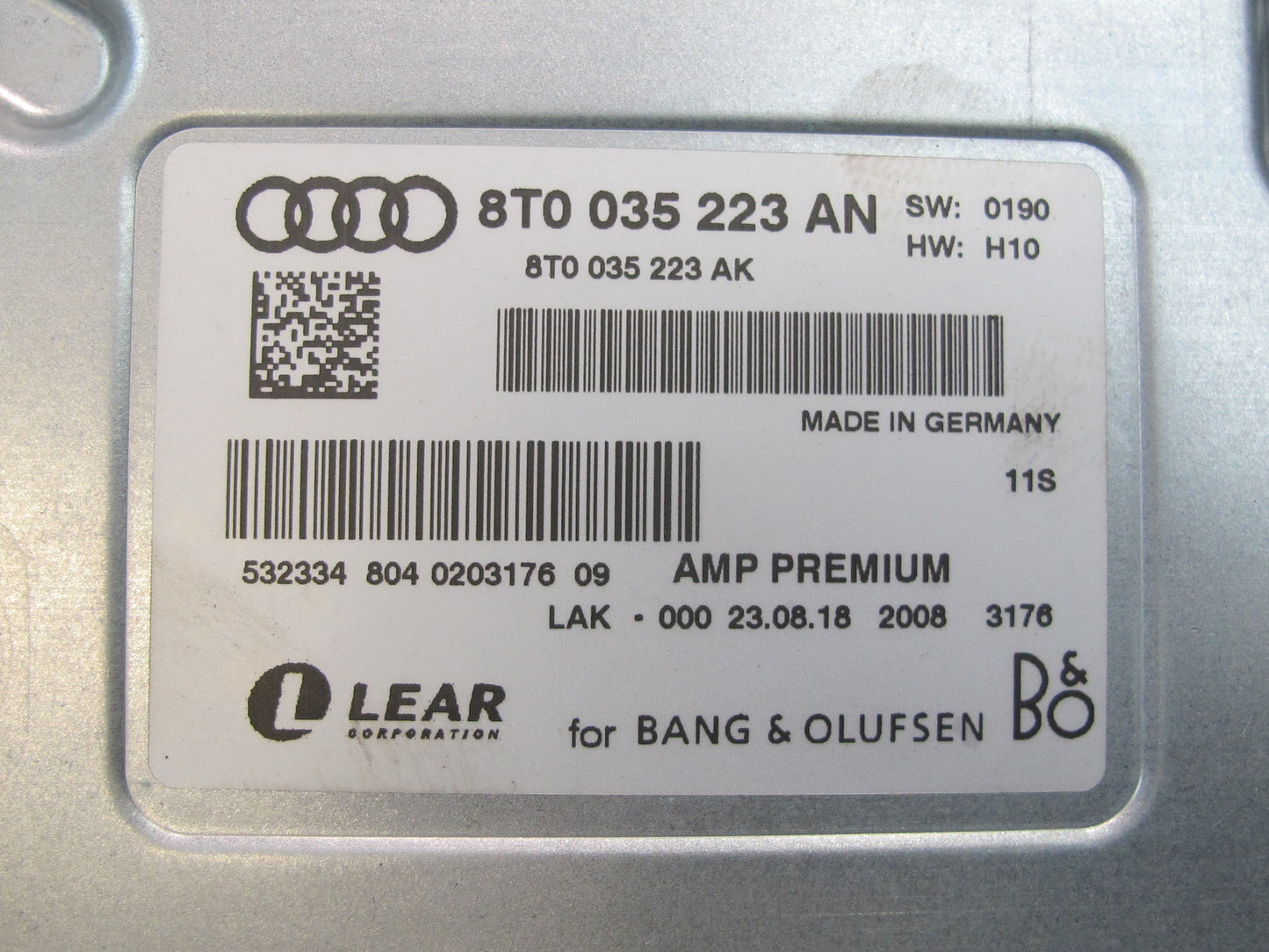 10-11 Audi A5 S5 Bang & Olufsen Audio AMP Amplifier 8T0035223AN OEM