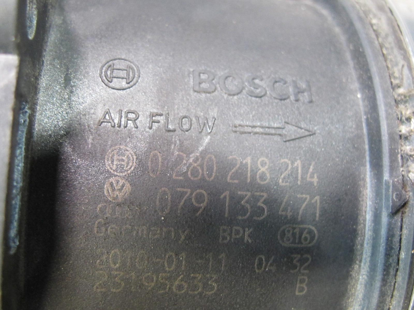 08-12 Audi 8T S5 4.2L Air Intake Pipe w Mass Air Flow Meter MAF Sensor