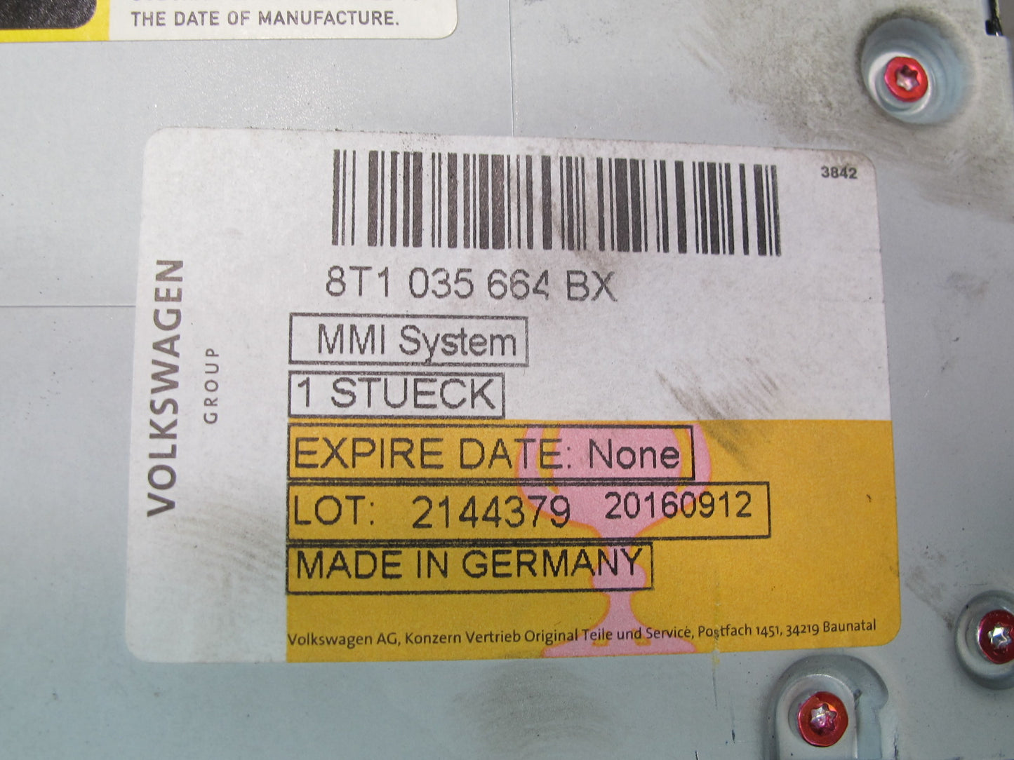 2010 Audi A5 S5 Dash DVD MMI Multimedia Player Head Unit 8T1035664BX OEM