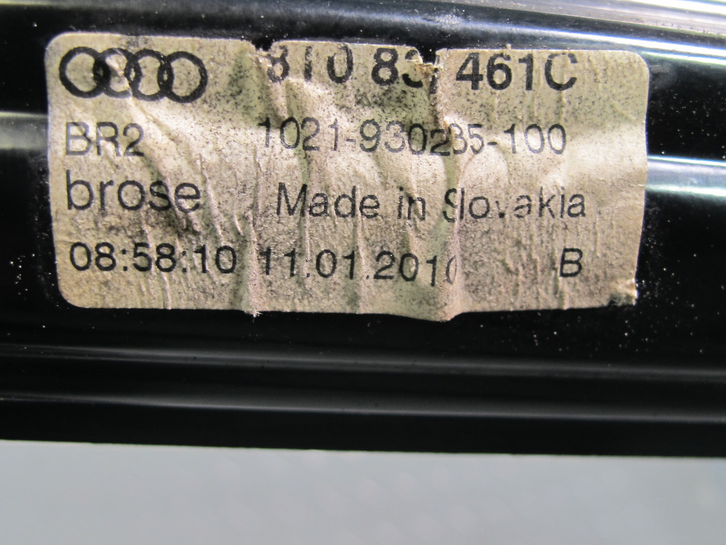 09-16 Audi A5 S5 Left Driver Door Window Regulator 8T0837461C OEM