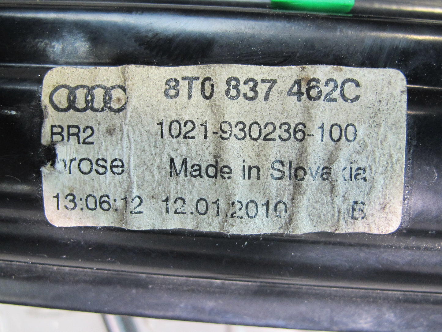 09-16 Audi A5 S5 Right Passenger Door Window Regulator 8T0837462C OEM