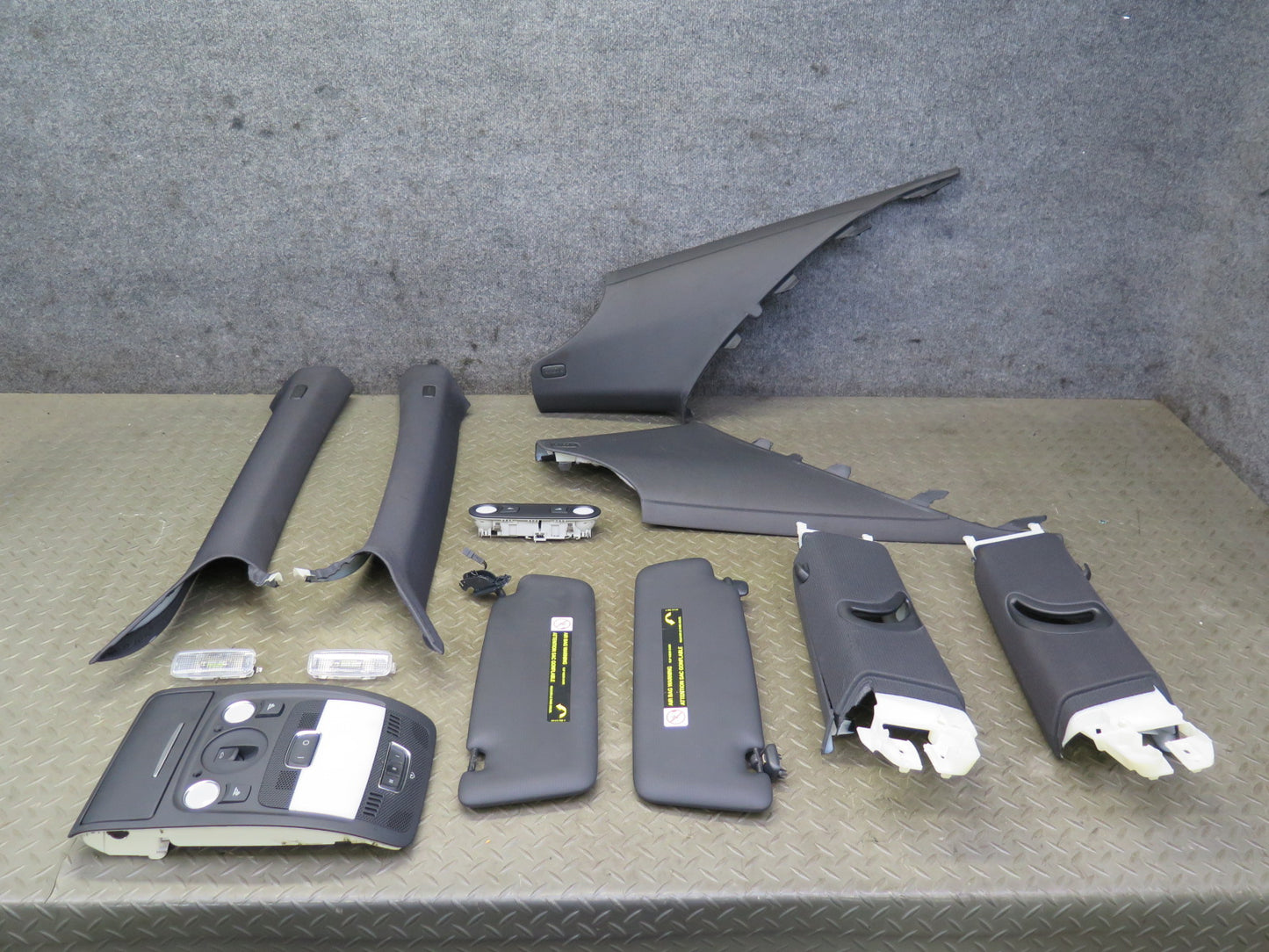 10-16 Audi S5 Coupe 12pcs Interior Dome Light Pillar Trim Panel Black Set OEM