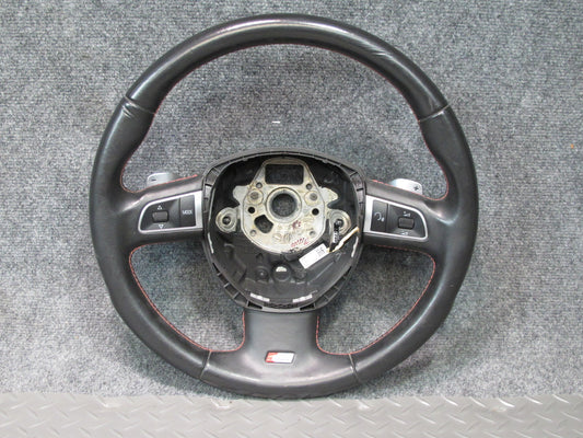 09-12 Audi B8 A5 S5 A/T S-line Sport Leather Steering w Paddles Black OEM