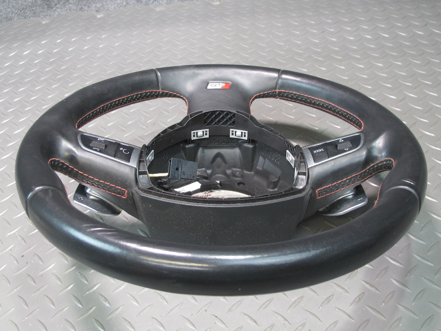 09-12 Audi B8 A5 S5 A/T S-line Sport Leather Steering w Paddles Black OEM