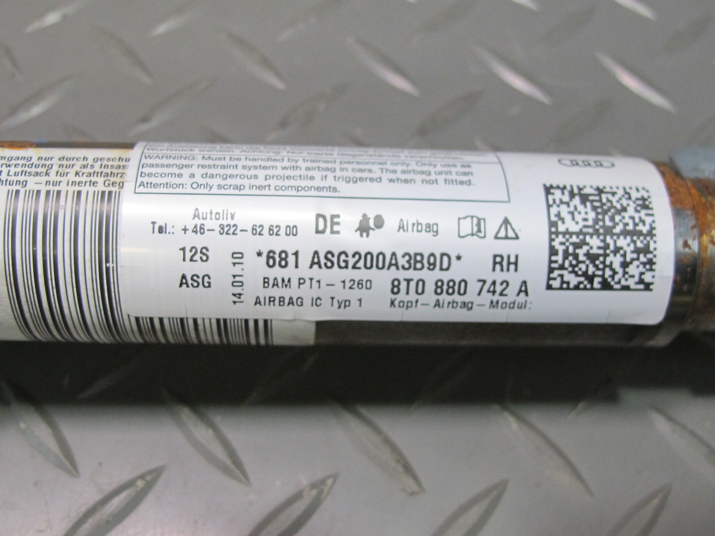 08-17 AUDI A5 S5 FRONT RIGHT PASSENGER SIDE ROOF SRS AIRBAG OEM