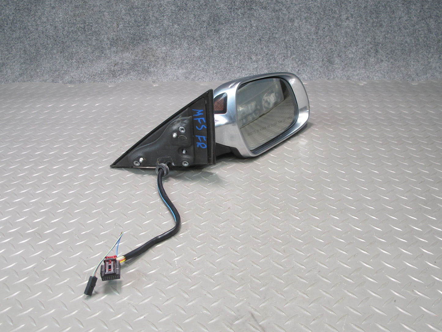 10-16 Audi S5 Coupe Right Exterior Side View Mirror Aluminium w Blind Spot OEM
