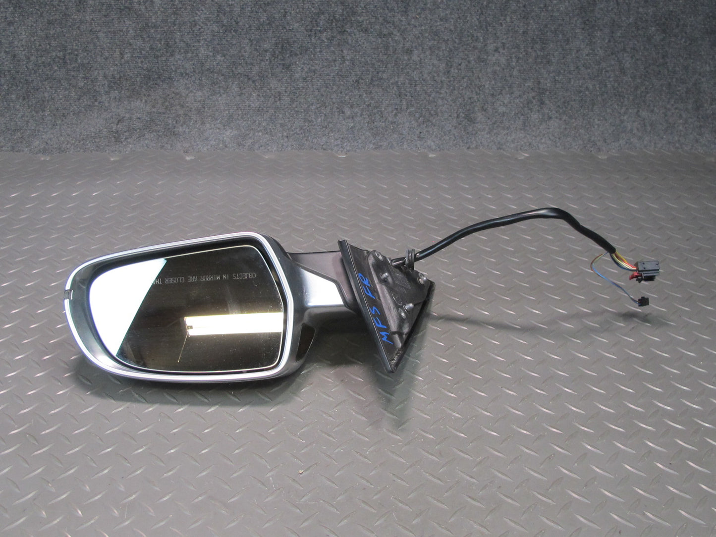 10-16 Audi S5 Coupe Right Exterior Side View Mirror Aluminium w Blind Spot OEM