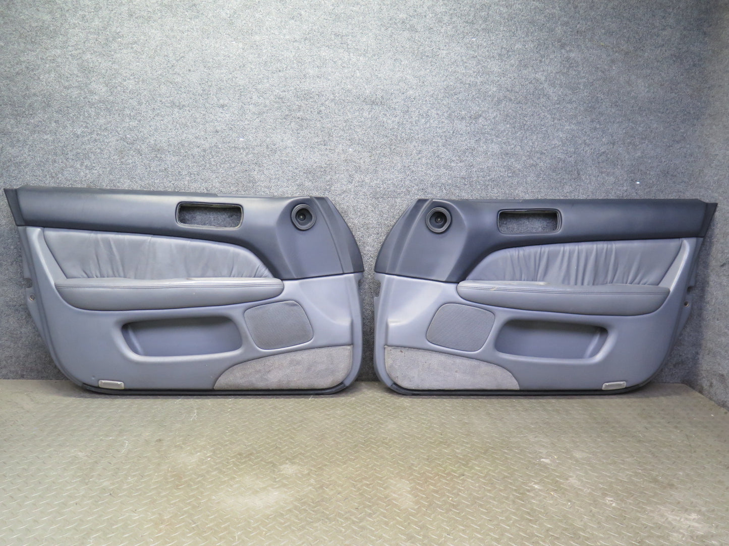 98-00 Lexus UCF20L LS400 Set of 2 Front Door Interior Trim Cover Panel Gray OEM