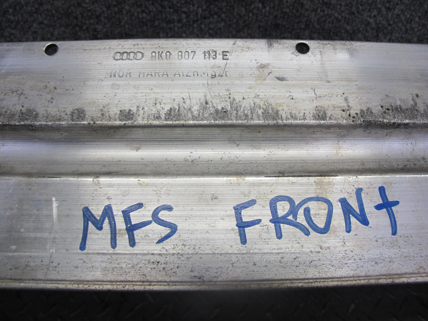 10-12 Audi 8T S5 Front Bumper Reinforcement Impact Bar w Left Right Bracket OEM