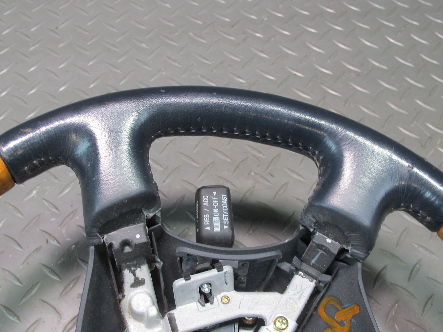 98-00 Lexus UCF20L LS400 Leather Wood Steering w Cruise Control Switch Black OEM