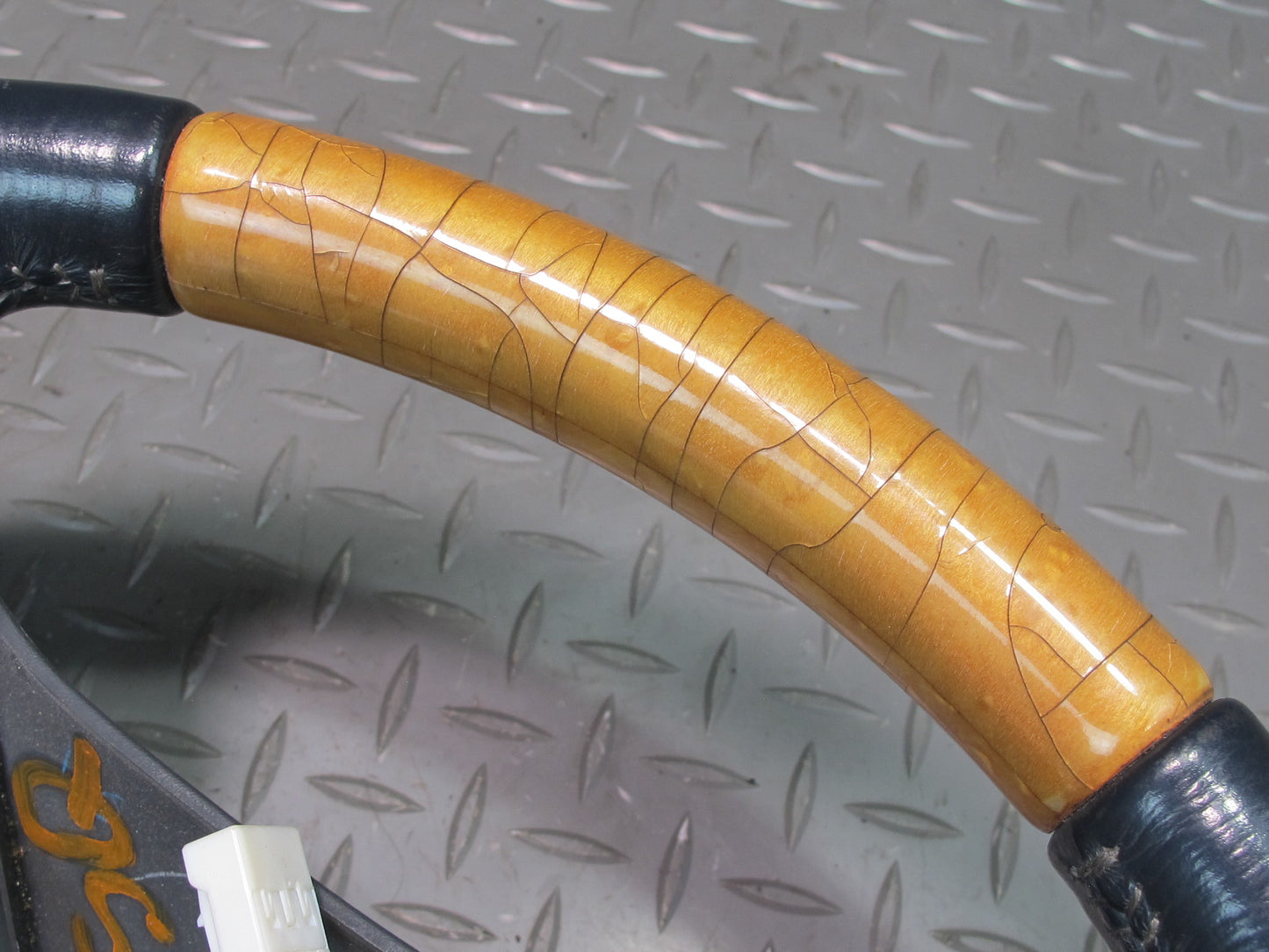 98-00 Lexus UCF20L LS400 Leather Wood Steering w Cruise Control Switch Black OEM