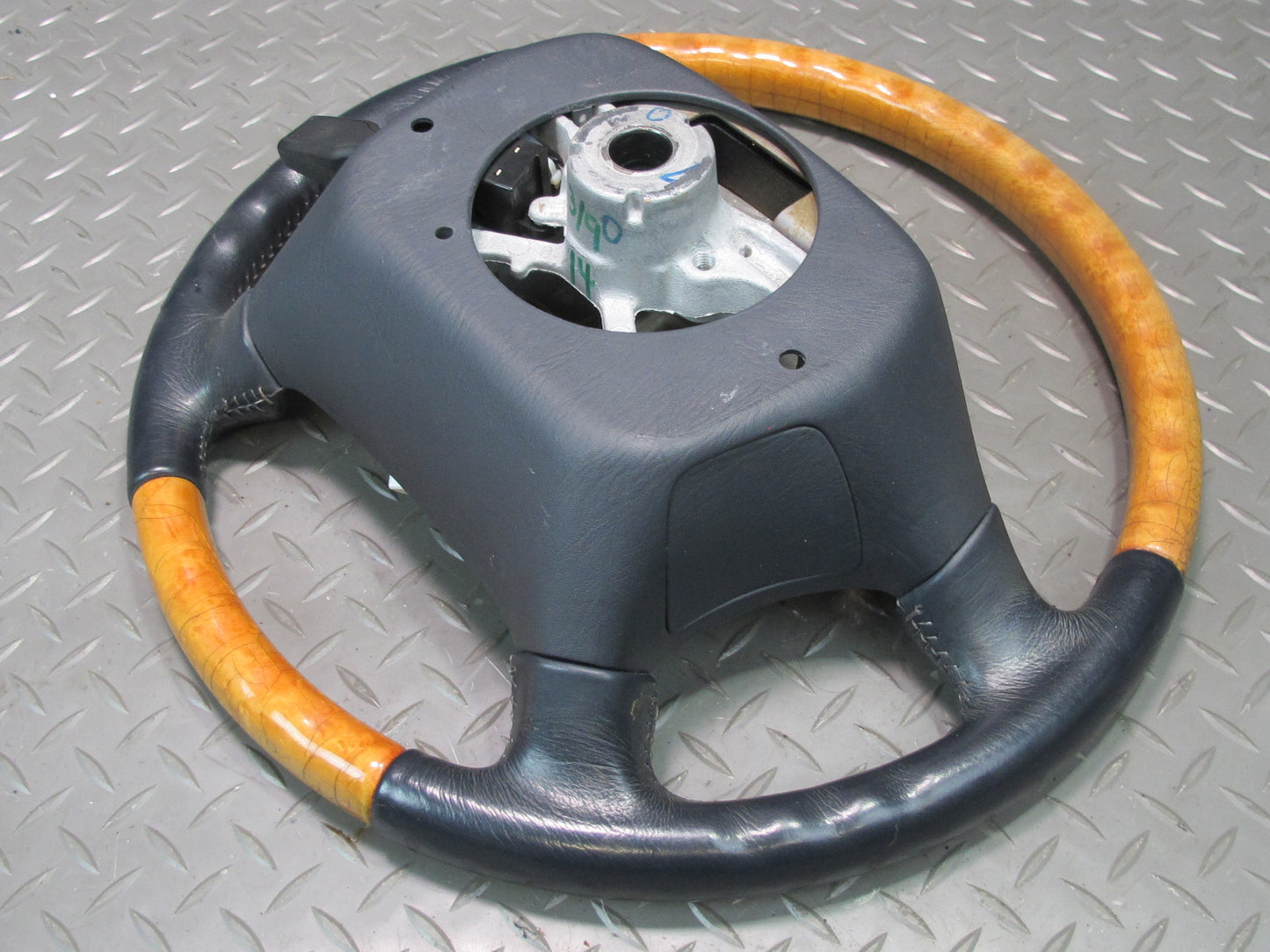 98-00 Lexus UCF20L LS400 Leather Wood Steering w Cruise Control Switch Black OEM