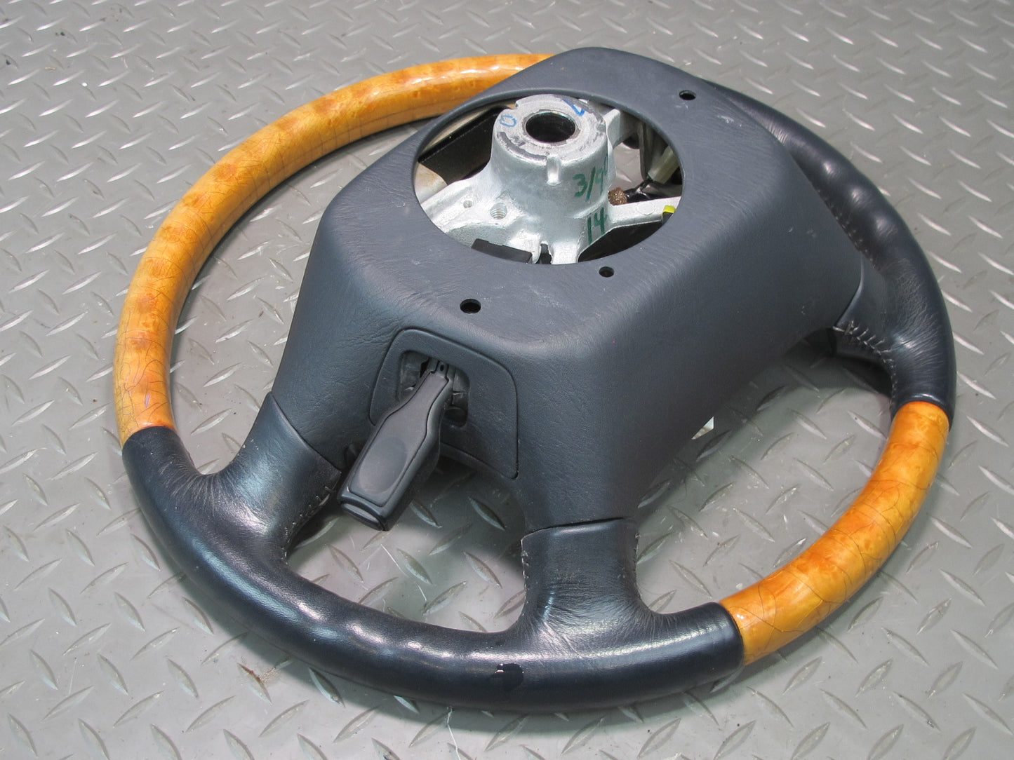 98-00 Lexus UCF20L LS400 Leather Wood Steering w Cruise Control Switch Black OEM