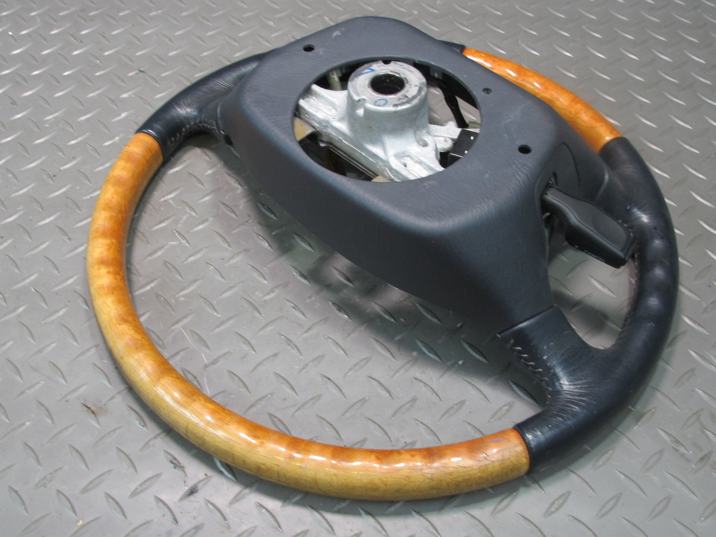 98-00 Lexus UCF20L LS400 Leather Wood Steering w Cruise Control Switch Black OEM