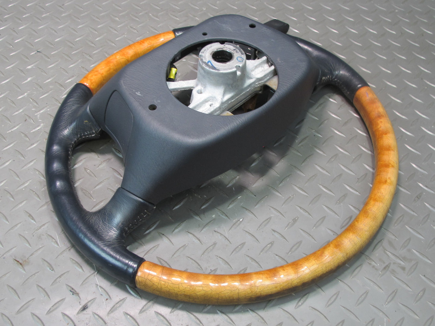 98-00 Lexus UCF20L LS400 Leather Wood Steering w Cruise Control Switch Black OEM