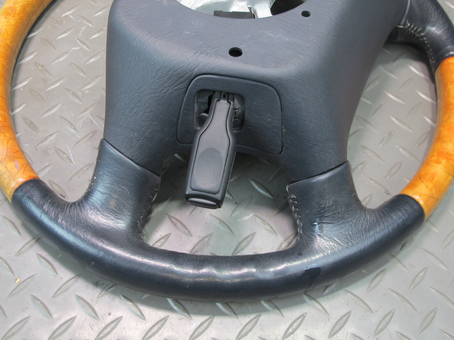 98-00 Lexus UCF20L LS400 Leather Wood Steering w Cruise Control Switch Black OEM