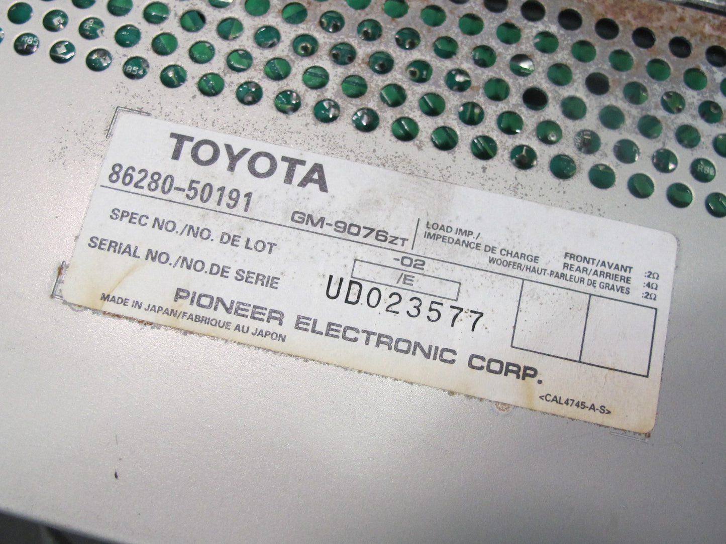 99-00 Lexus UCF20L LS400 Pioneer Audio Radio Amplifier AMP 86280-50191 OEM